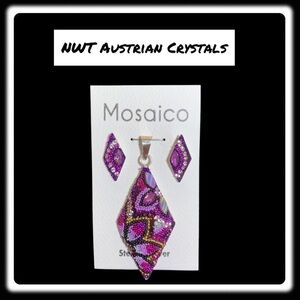 NWT Mosaico Austrian Crystal pendant necklace & earrings 💕💕 new line! 💕💕